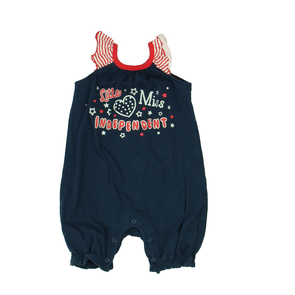Way to Celebrate " Patriotic" Girls Navy | Red Romper size: 12 Months